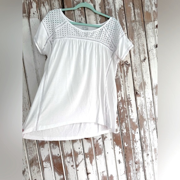 Eddie Bauer White Cotton and Tencel Top, size XL - Picture 2 of 6